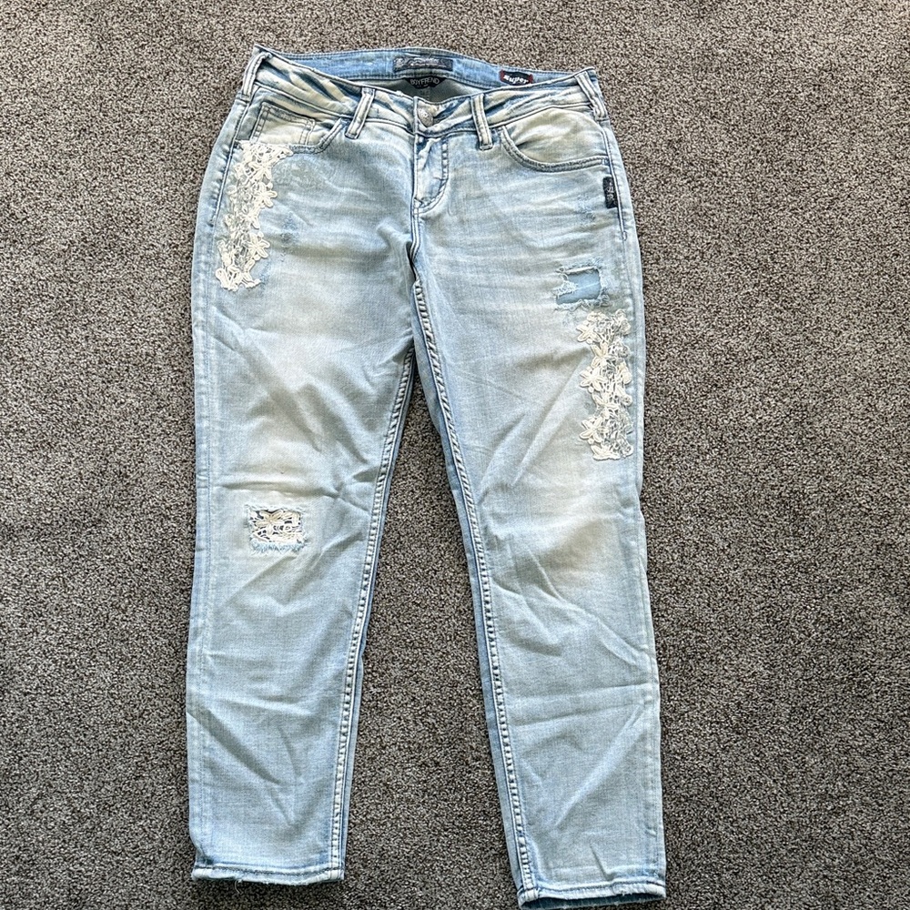 Silver Jeans Light Blue Boyfriend Jeans size 27